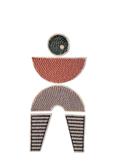 5-teilige kombinierbare Bügelpatch-Figur im Bauhausstil für kreative Kleidungsgestaltung